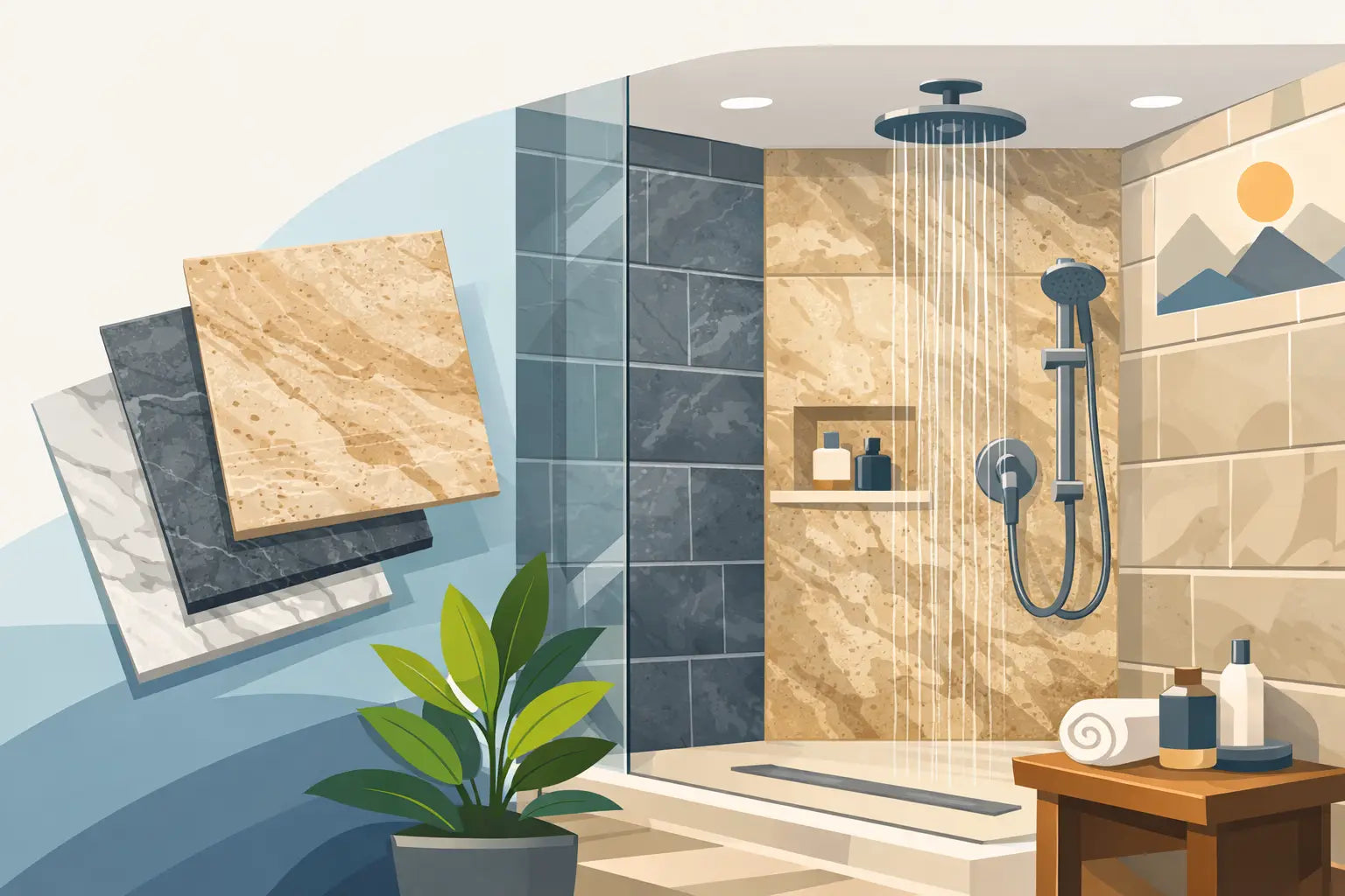 Naturstein Wandverkleidung für Dusche wählen
