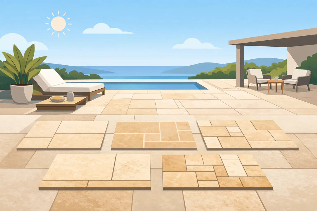 Beste Travertin Formate für die Terrasse