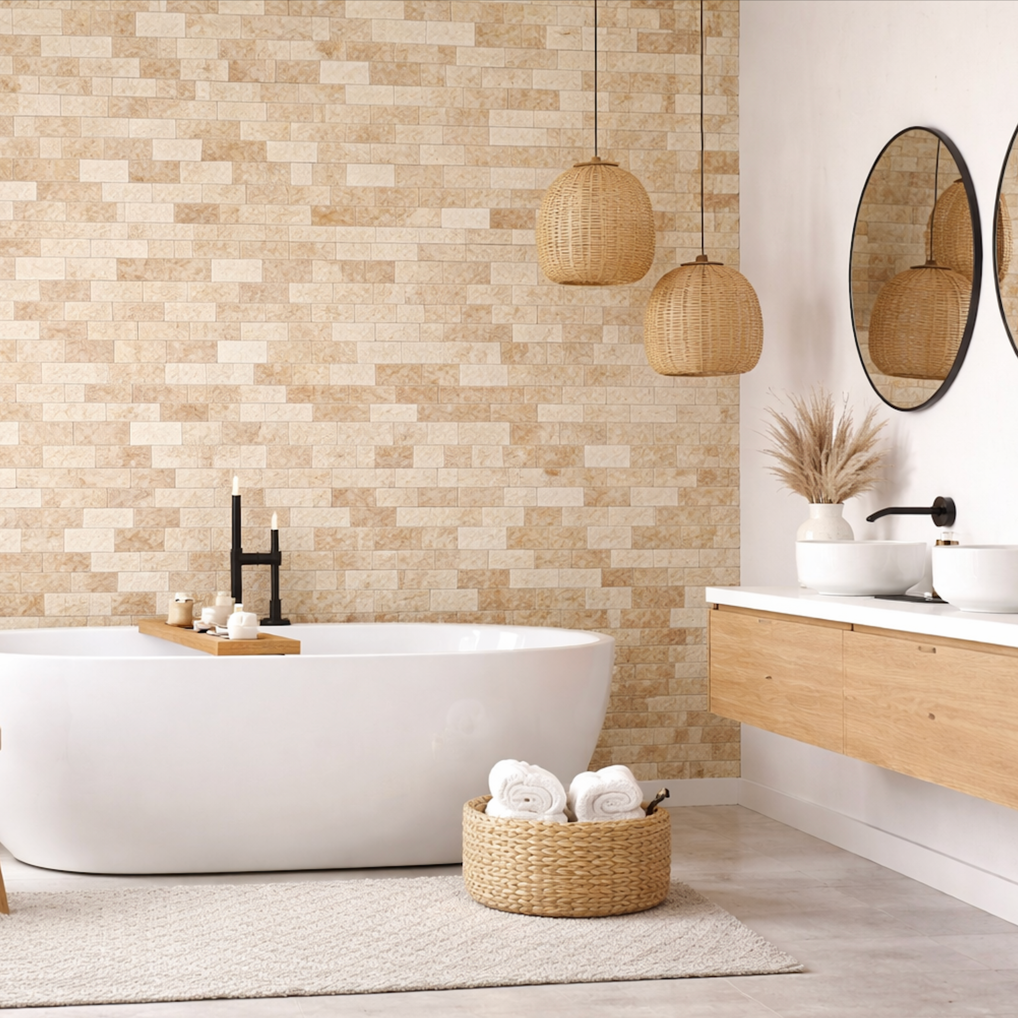 Travertin Dunkel Wandverkleidung 1,7×7,5×20,3 cm – Rustic Tumbled Naturstein Verblender | Edle Steinpaneele für Innen & Außen | Dunkle Naturstein Wand in moderner & rustikaler Optik - White Rock Germany GmbH